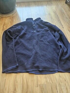 Online Men's Navy Quarter-Zip Fleece Pullover Large